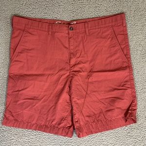Eddie Bauer Casual Shorts Mens Sz 40 Flat Front Cotton Specially Dyed‎ Coral EUC